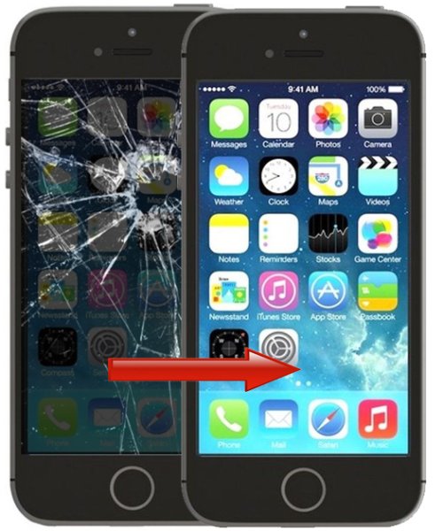 iPhone 5S - Displaybyte Svart